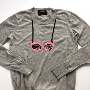 Markus Lupfer Merino Wool Sweater Glasses Sz S